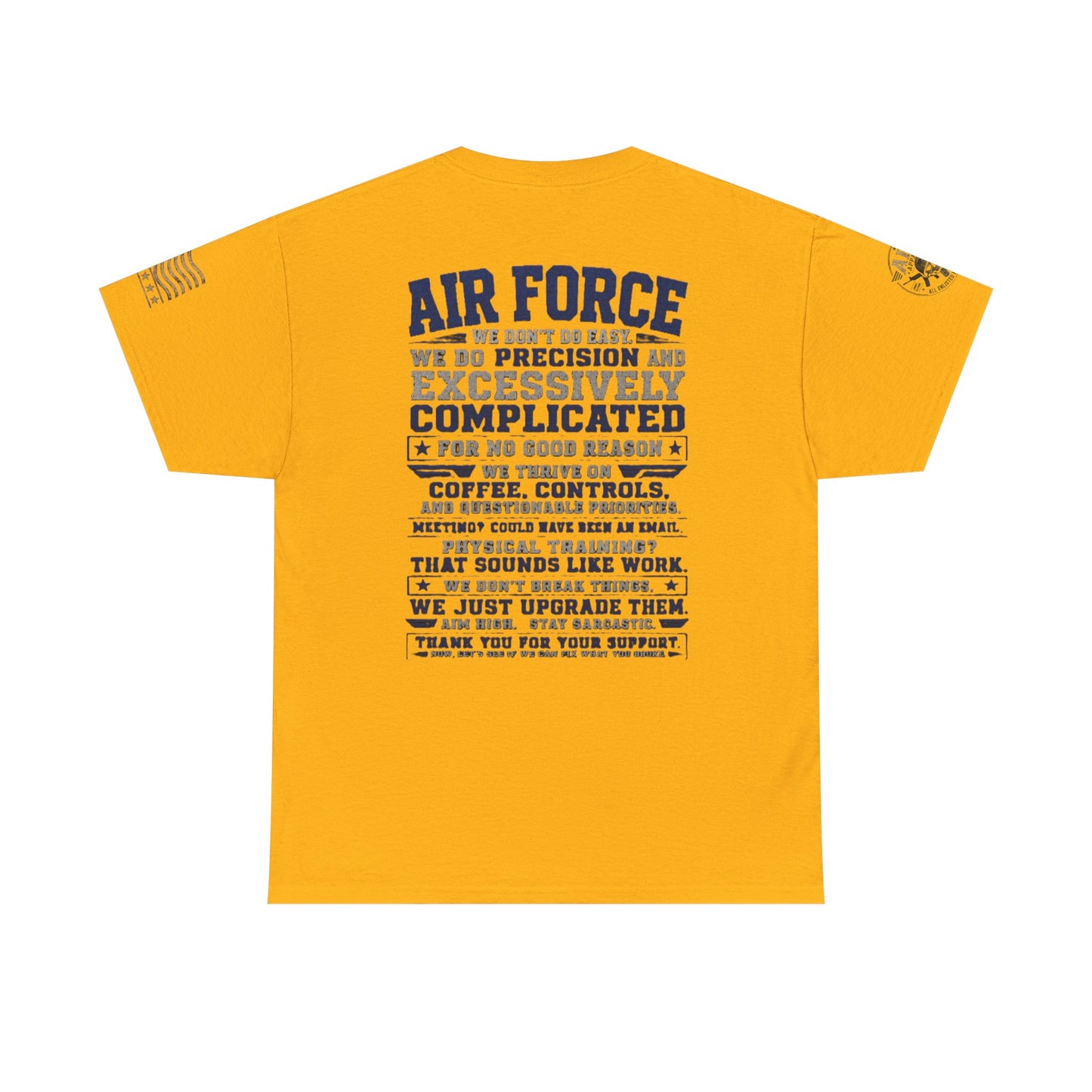 Air Force Crewneck T‑Shirt — "Air Force: Precision & Coffee" Military Graphic Tee