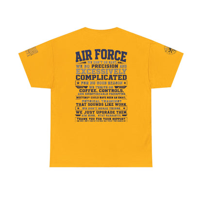 Air Force Crewneck T‑Shirt — "Air Force: Precision & Coffee" Military Graphic Tee