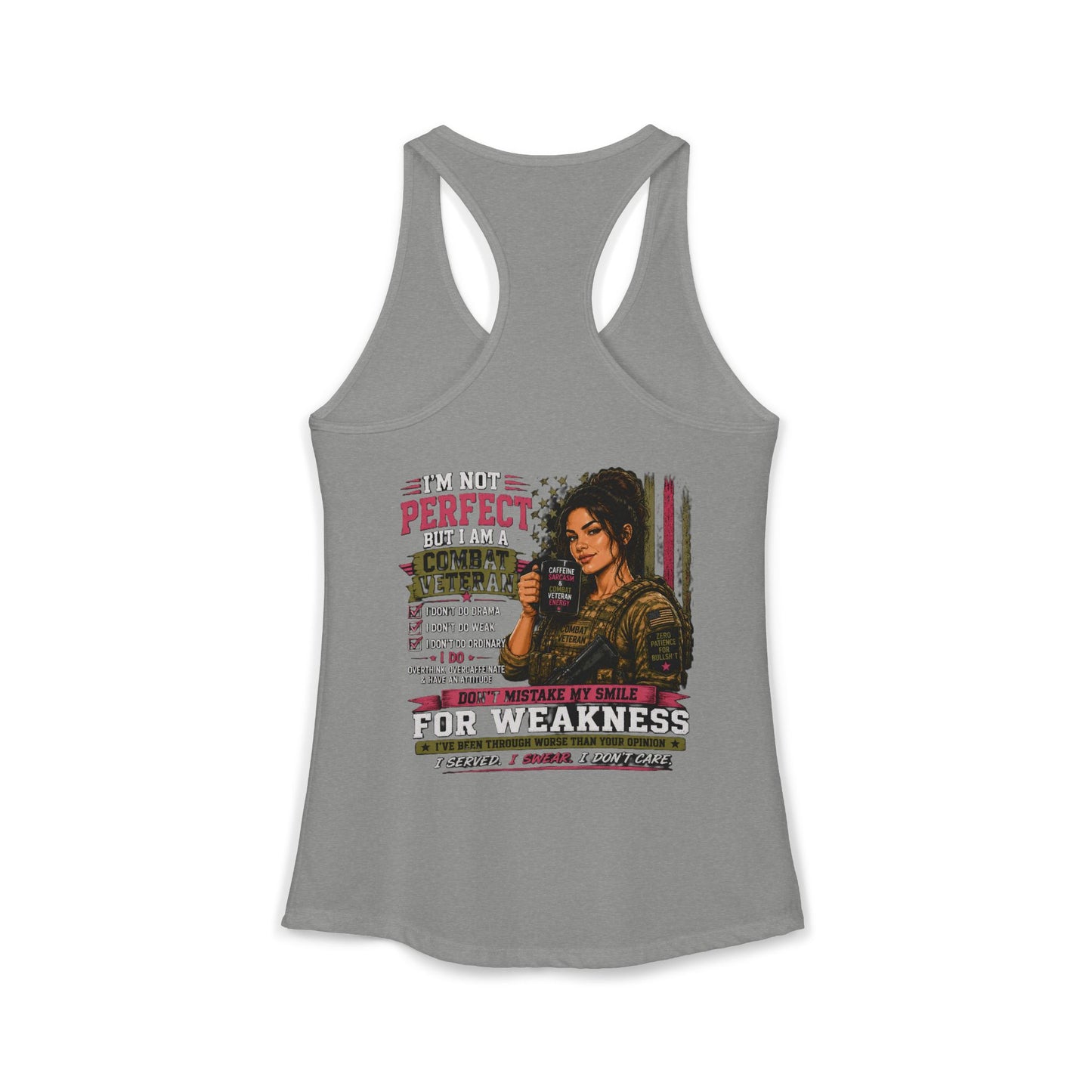 Women's Ideal Racerback Tank - 'I Am Not Perfect, I Am A Combat Veteran'