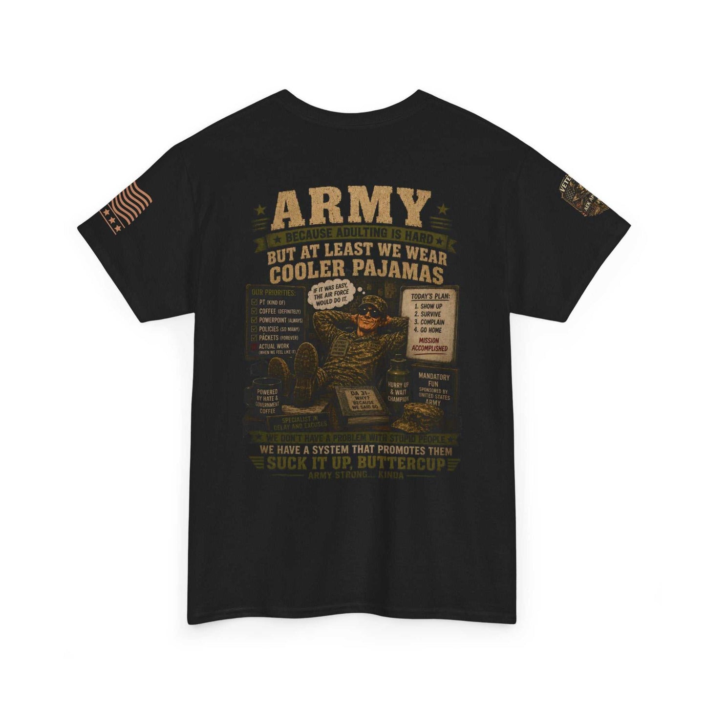 Army Vintage Graphic Tee — "Suck It Up, Buttercup" Military T-Shirt