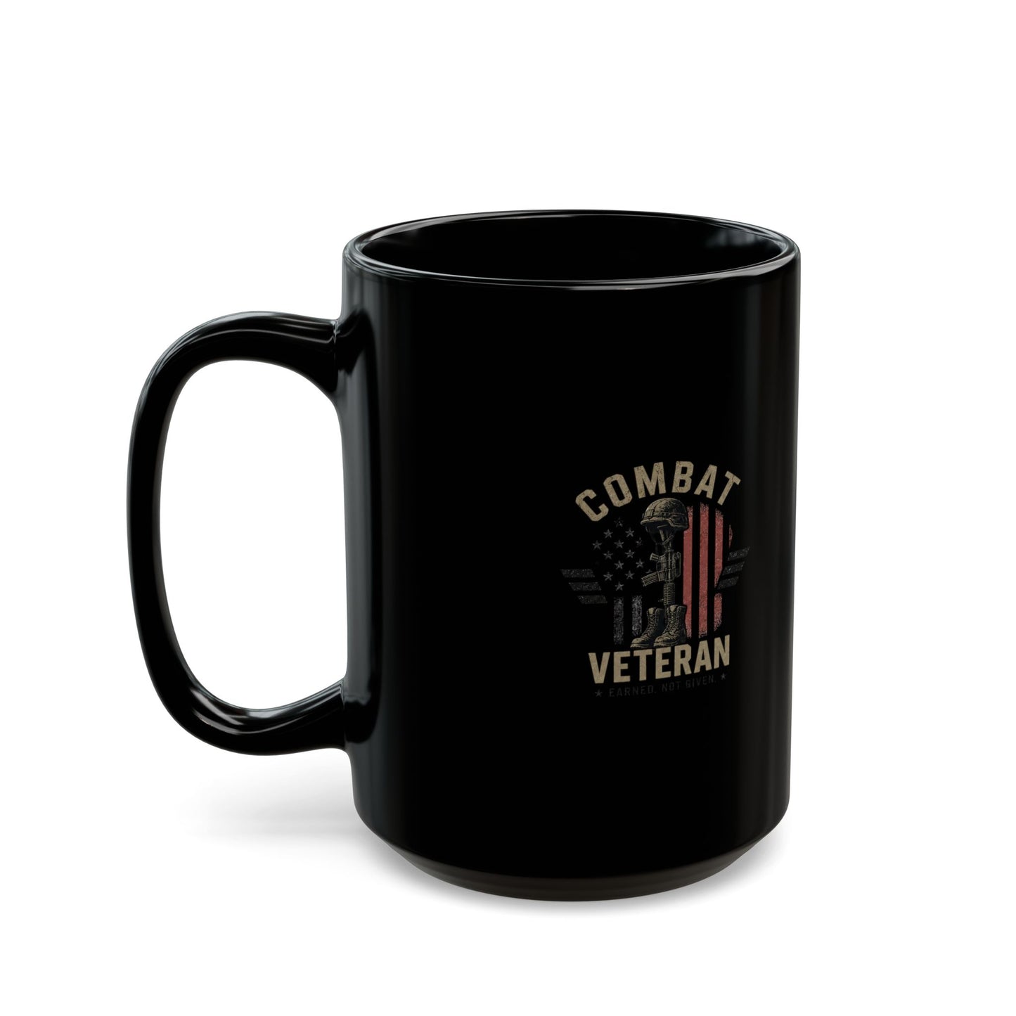 Powered by Caffeine, Ibuprofen & VA Delays Black Mug — Veteran Humor Coffee Cup