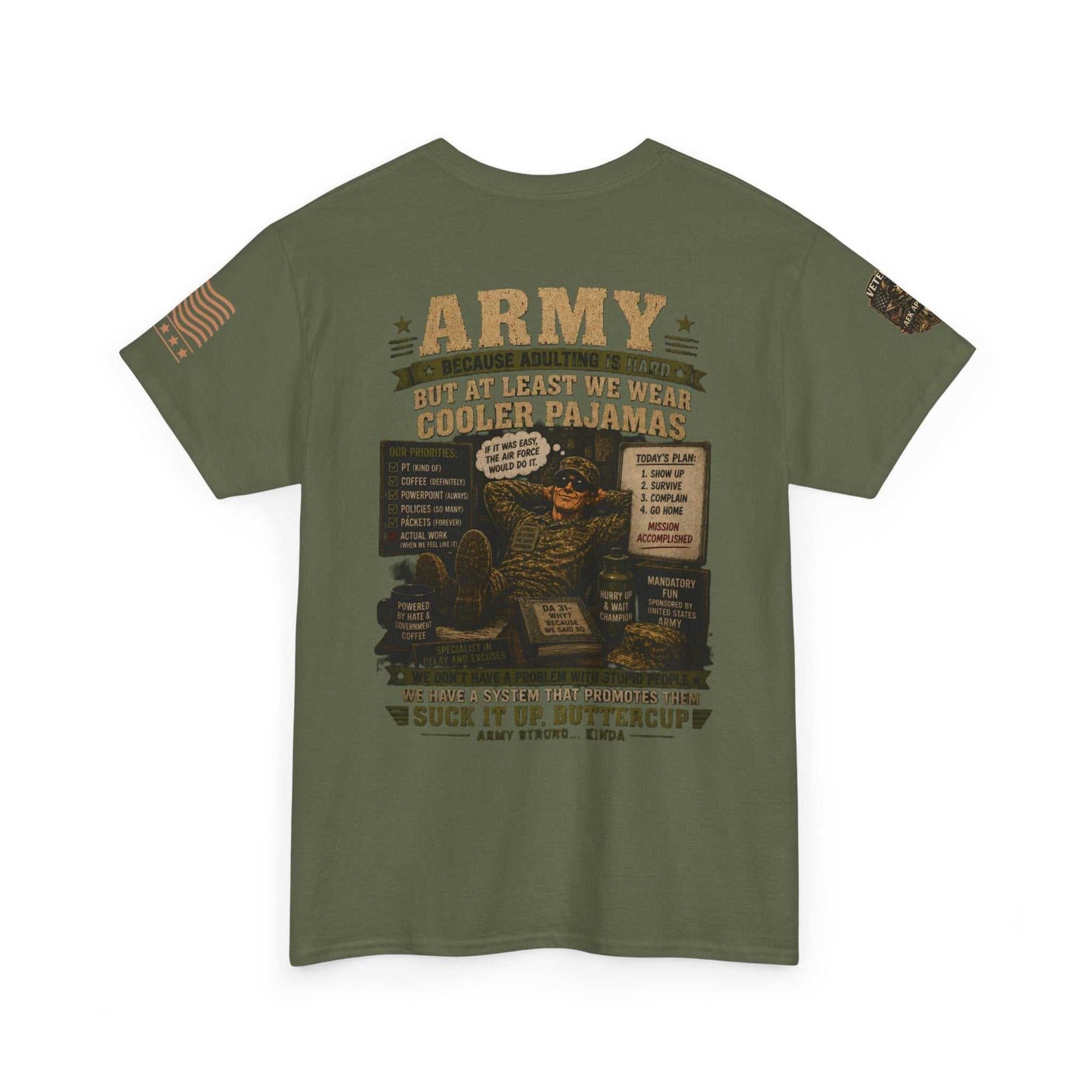 Army Vintage Graphic Tee — "Suck It Up, Buttercup" Military T-Shirt