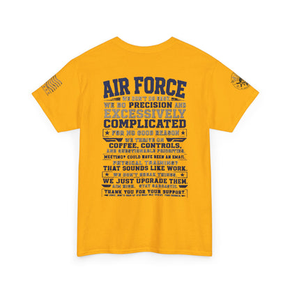 Air Force Crewneck T‑Shirt — "Air Force: Precision & Coffee" Military Graphic Tee