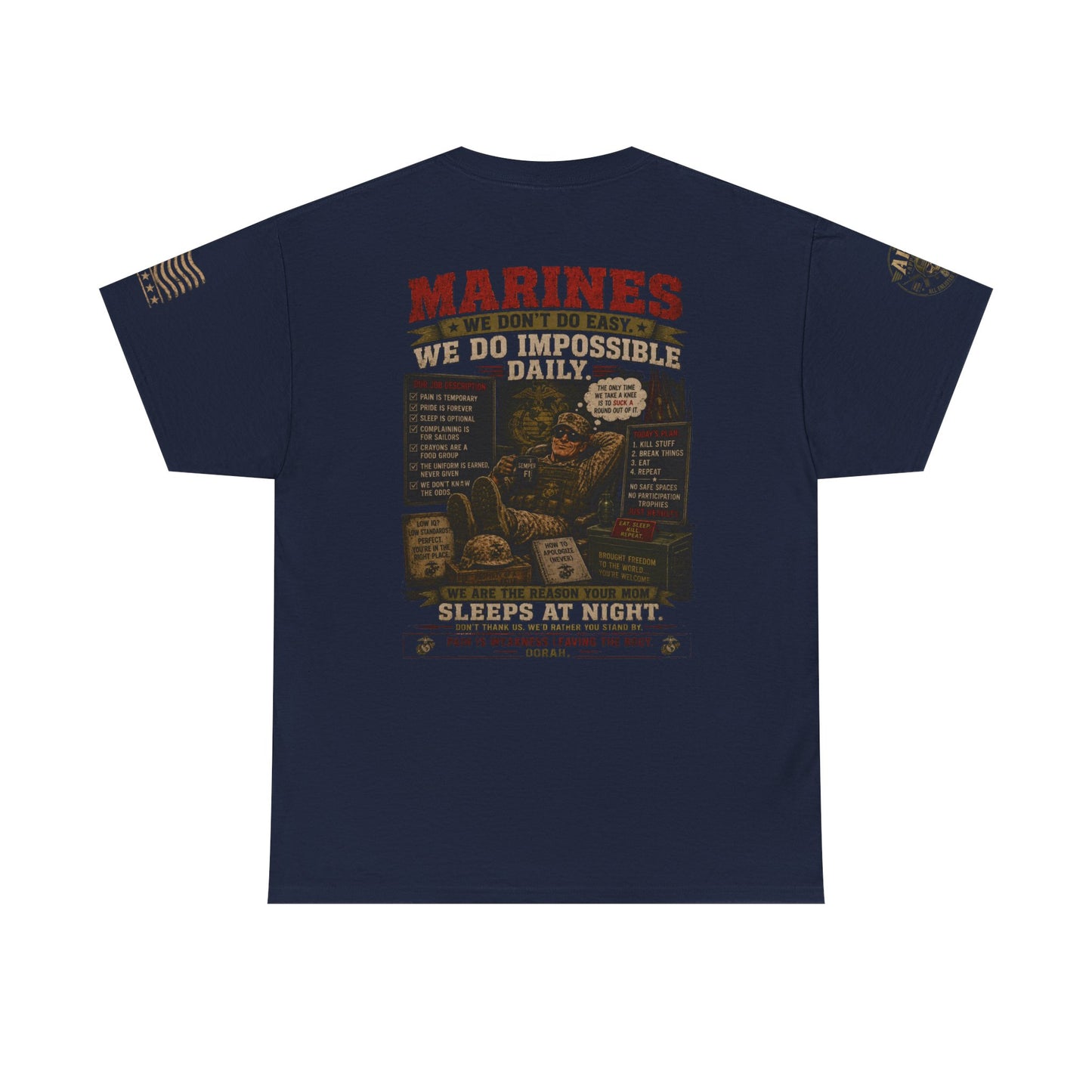 Marines Vintage Graphic Tee – 'Marines We Do Impossible' Military Shirt