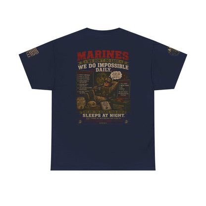 Marines Vintage Graphic Tee – 'Marines We Do Impossible' Military Shirt