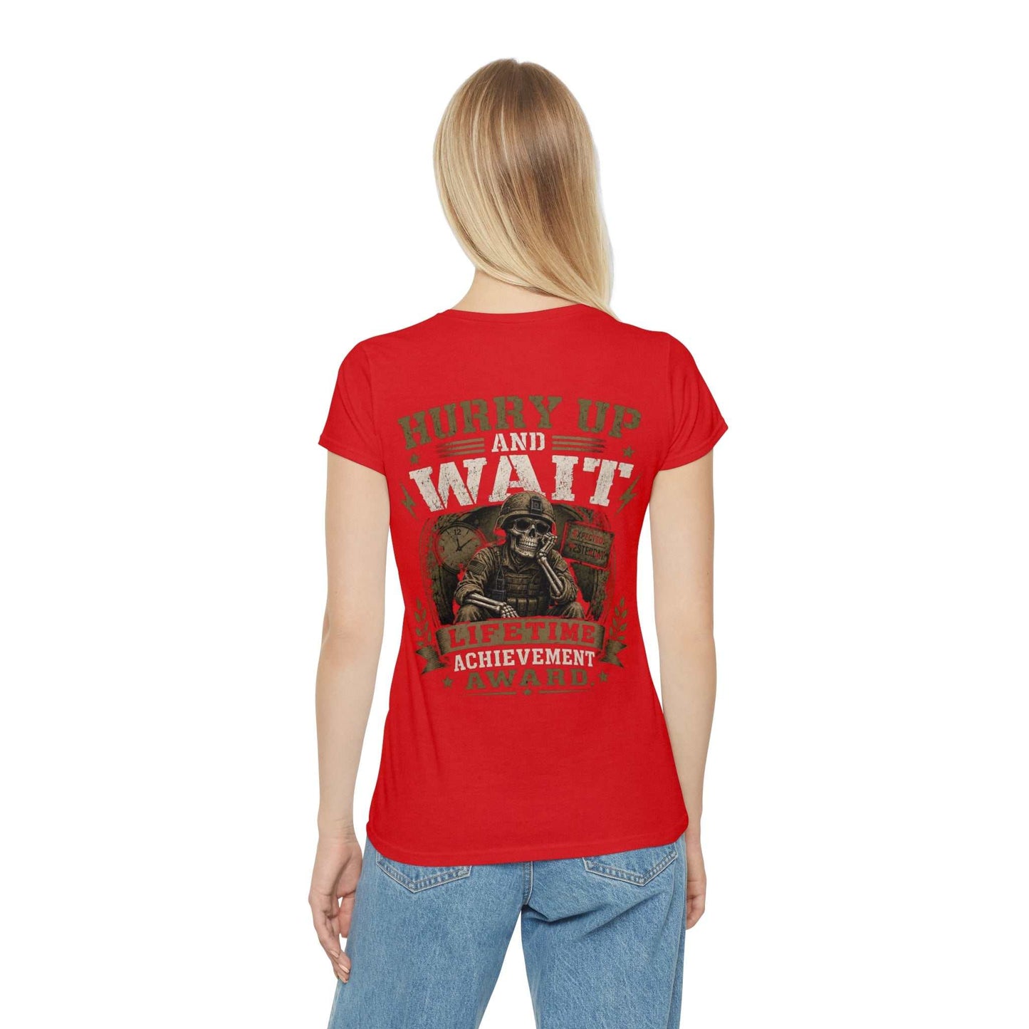 Hurry Up and Wait Skull T-Shirt — Military Veteran Humor Tee