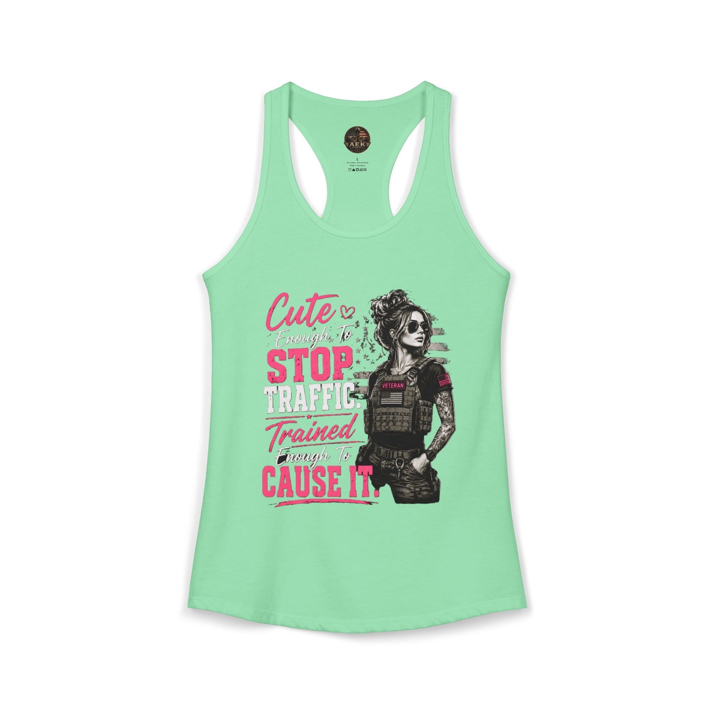 Women's Racerback Tank - "Cute Enough to Stop Traffic"