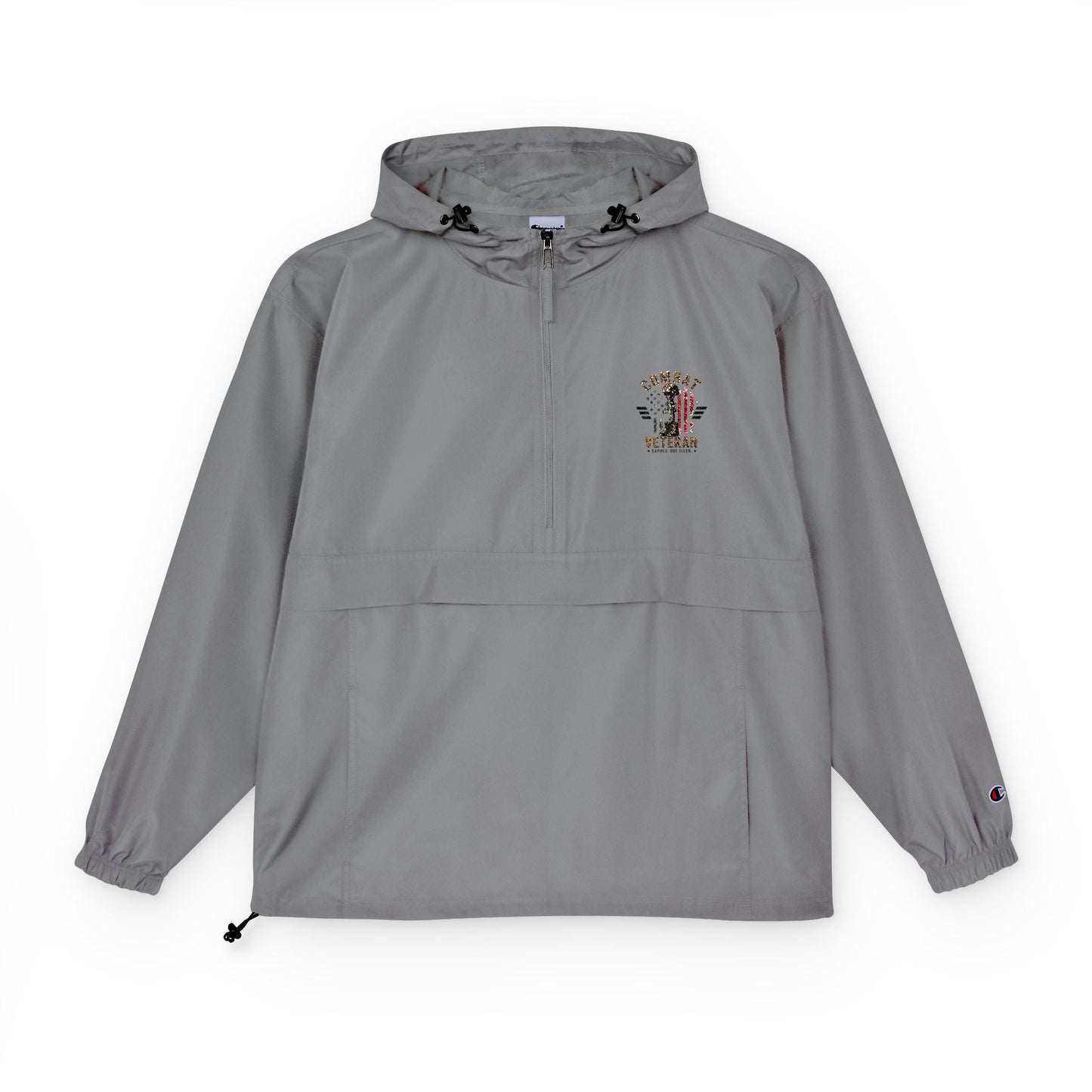 Embroidered "COMBAT VETERAN" Packable Anorak Jacket