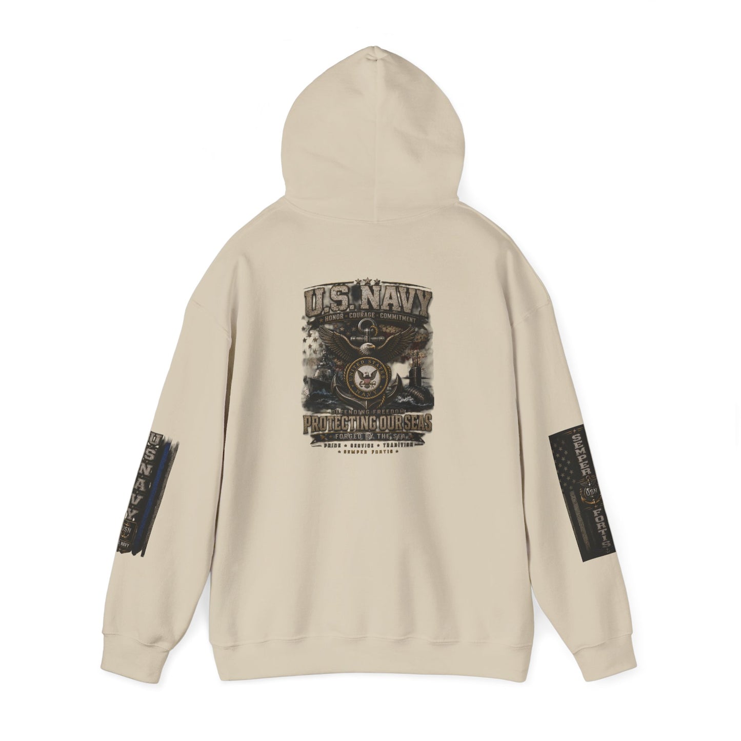 U.S. Navy Hoodie - Protecting Our Seas Sweatshirt (AEK Skull Design)