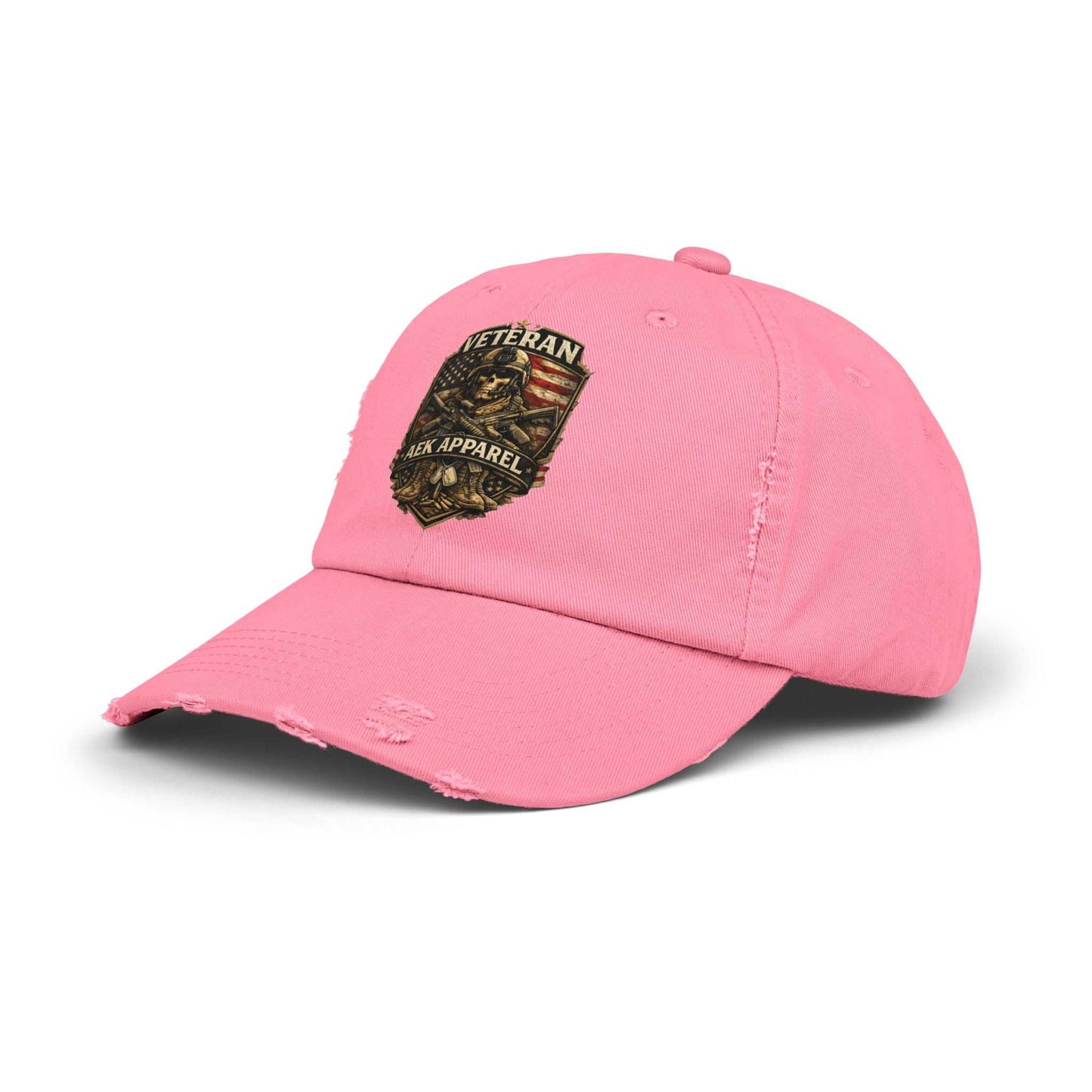 Veteran Distressed Cap - AEK Apparel Patriotic Military Hat