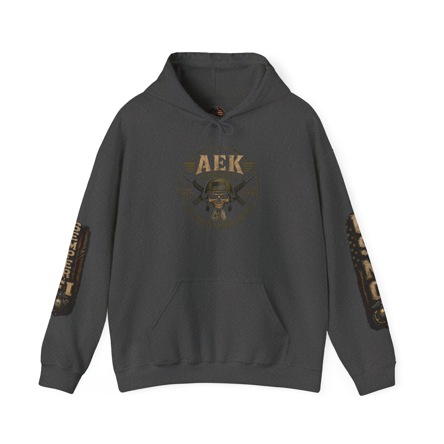 USMC Hoodie - Pride Is Forever Marine Corps Sweatshirt (AEK Skull Design)