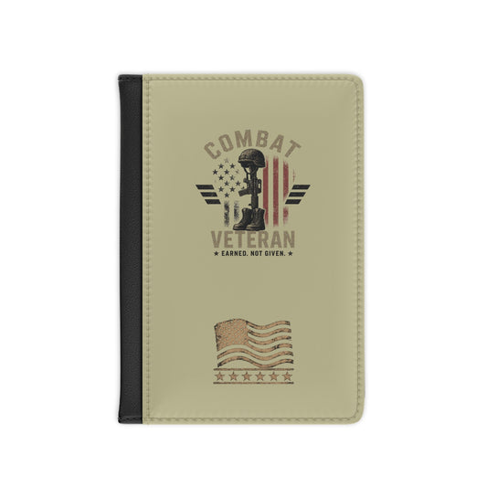 Combat Veteran passport cover with distressed patriotic design and RFID protection