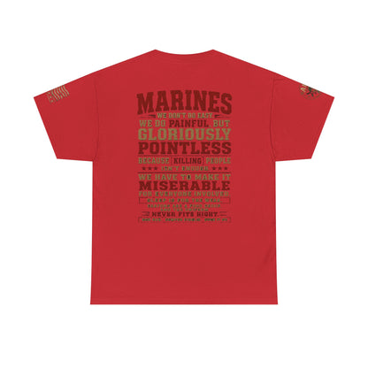 Marines Graphic Tee — "We Do Painful, Gloriously Pointless" Military Tribute Shirt