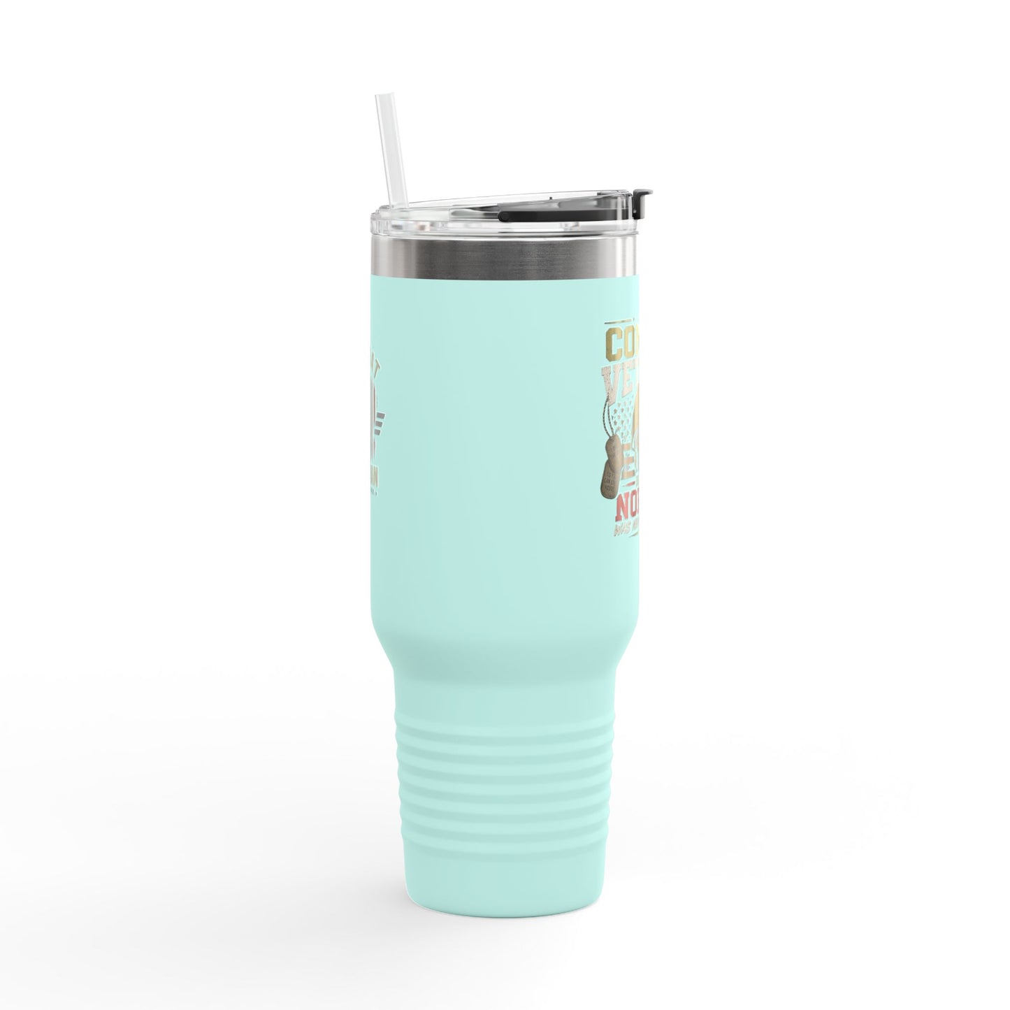 Travel Mug — "Combat Veteran: Because Normal Was Never an Option" 40oz Insulated Tumbler
