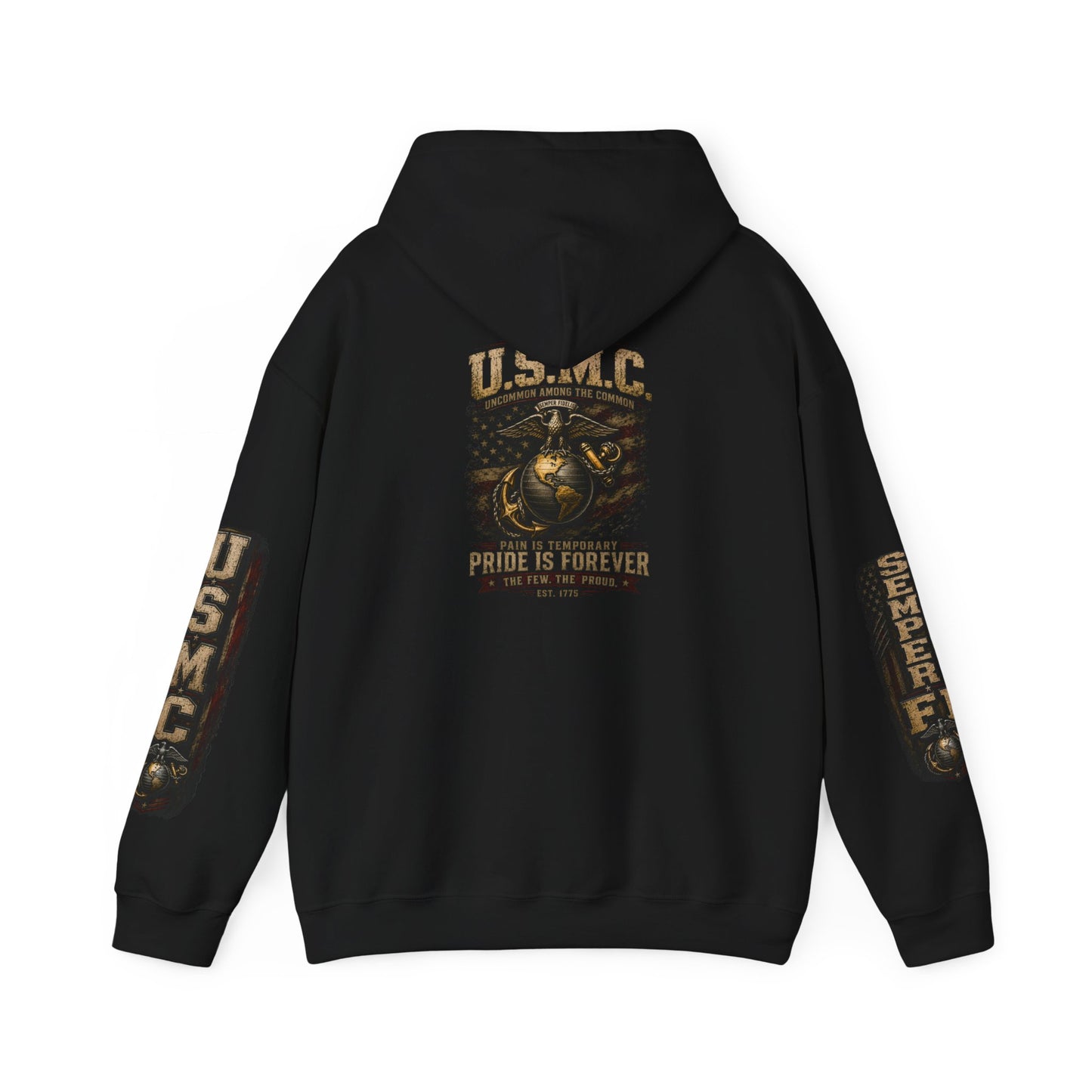 USMC Hoodie - Pride Is Forever Marine Corps Sweatshirt (AEK Skull Design)