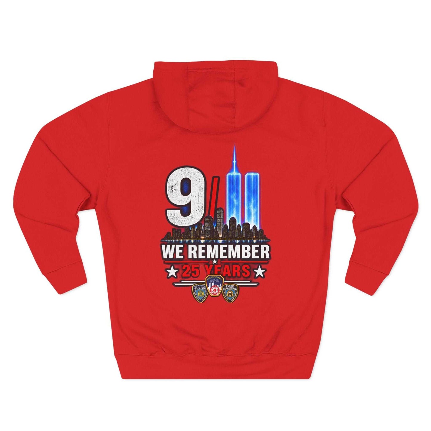 9/11 Remembrance Hoodie – We Remember 25 Years Tribute Fleece Hoodie