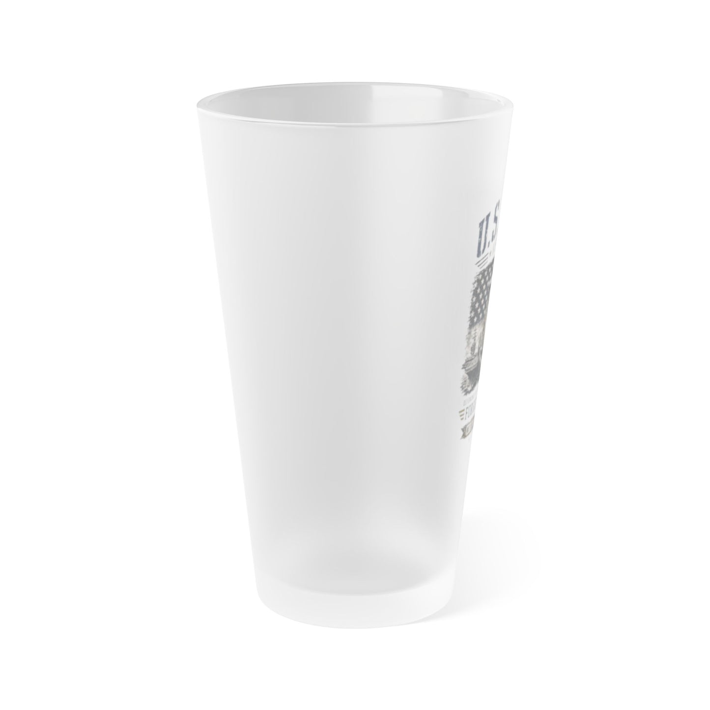 Navy Veteran Frosted Pint Glass 16oz – Military Tribute Beer Cup