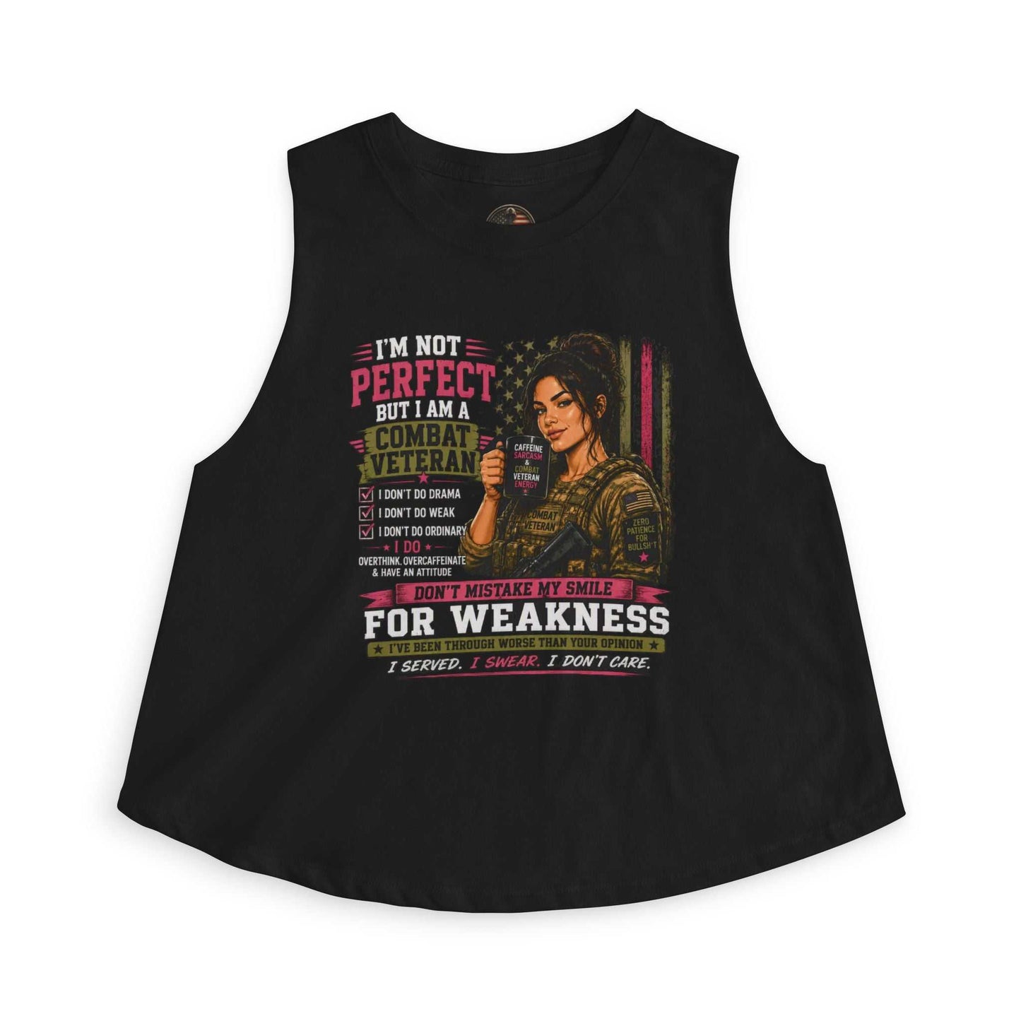Women's Crop Top - Strong & Imperfect Graphic Tank: 'Perfect' Motivational Fitness Tee