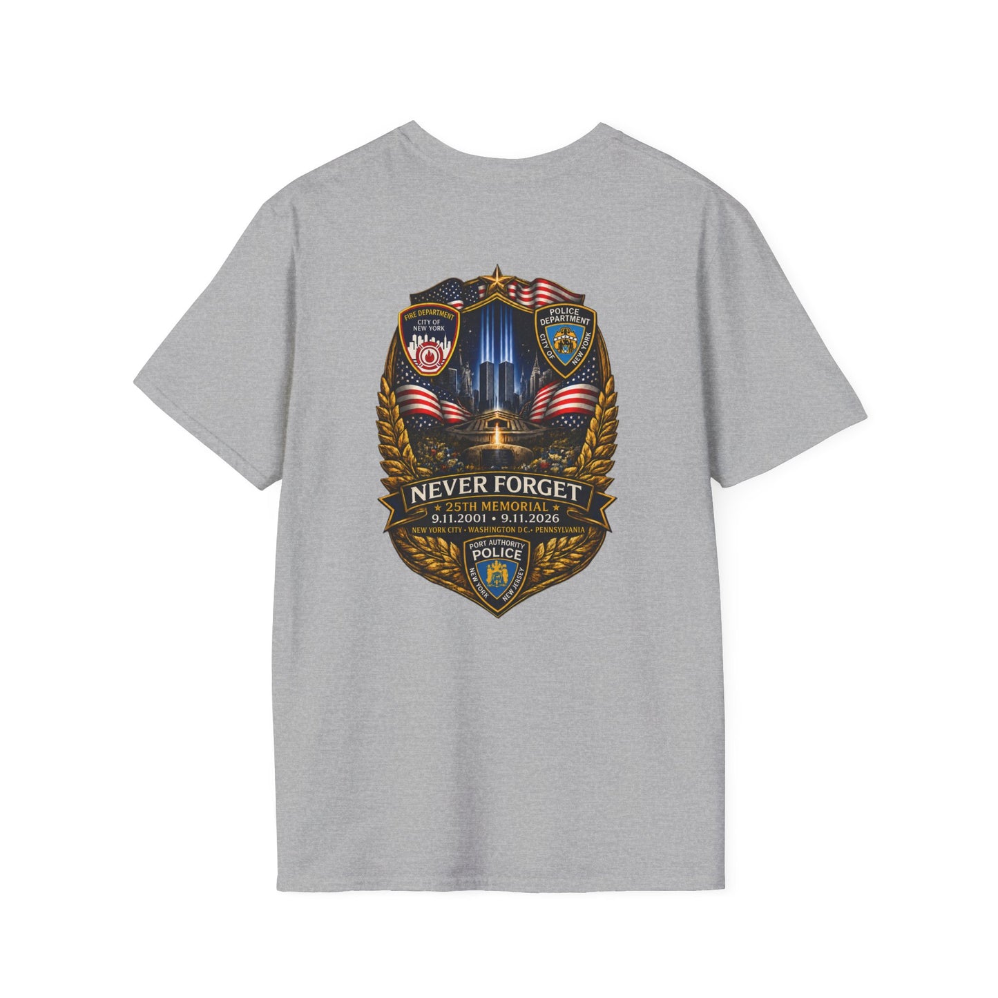 Patriots Day T-Shirt — Small Chest Flag Logo Tee for Memorial & Patriot Celebrations