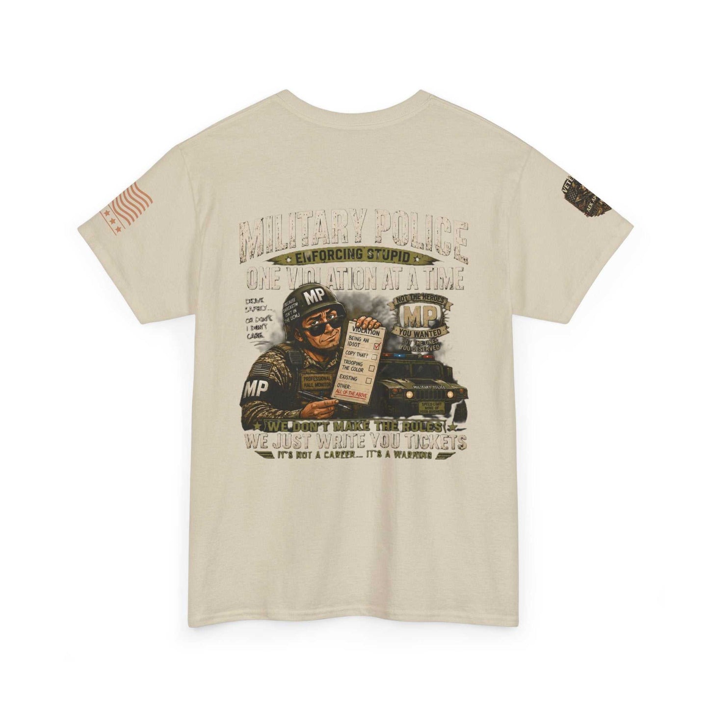 Military Police T-Shirt - "One Violation At A Time" Vintage MP Graphic Tee