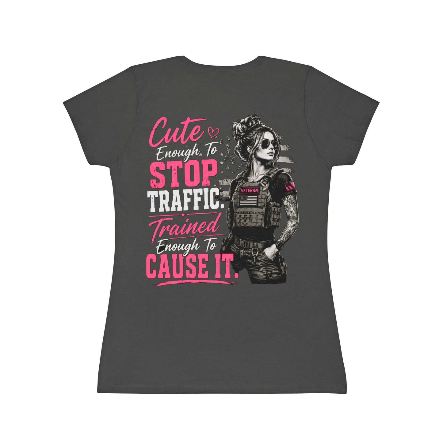 Cute Stop Traffic Trained Women's T-Shirt — Graphic Female Officer Tee