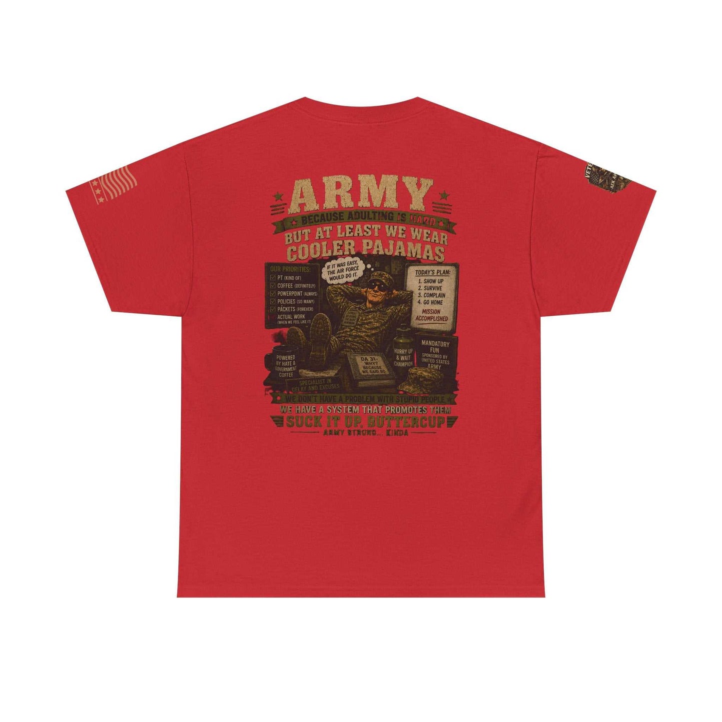 Army Vintage Graphic Tee — "Suck It Up, Buttercup" Military T-Shirt