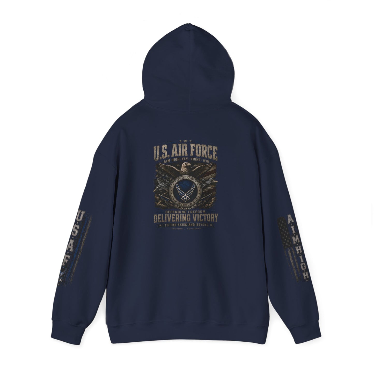 U.S. Air Force Vintage Logo Hoodie — Delivering Victory Military Pullover