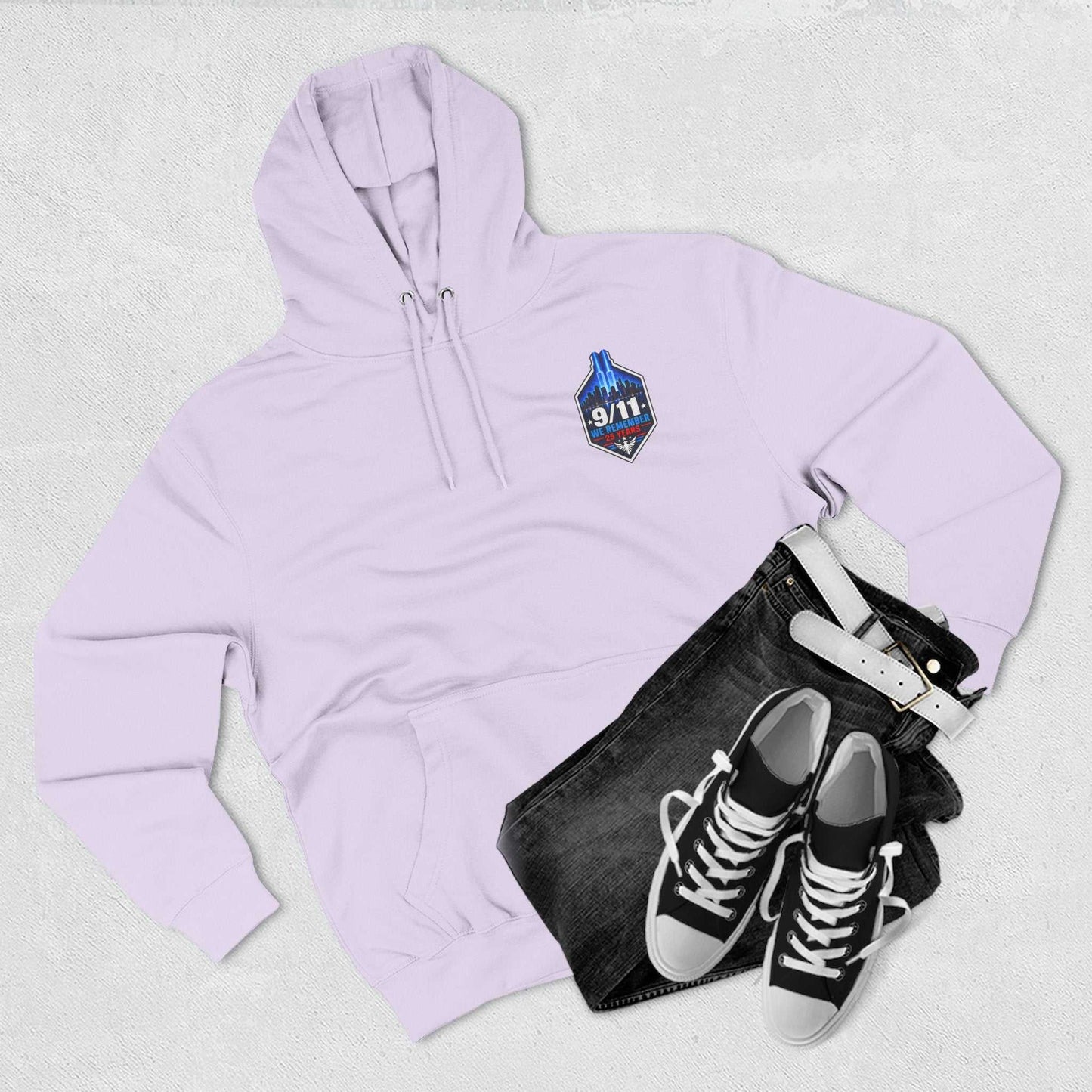 9/11 Remembrance Hoodie – We Remember 25 Years Tribute Fleece Hoodie