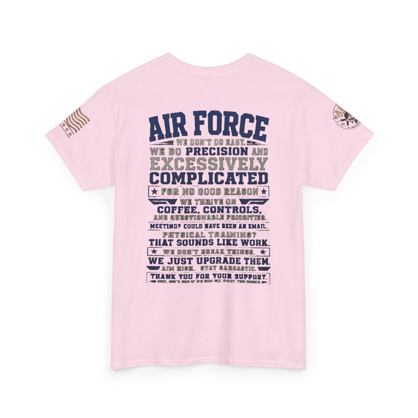 Air Force Crewneck T‑Shirt — "Air Force: Precision & Coffee" Military Graphic Tee