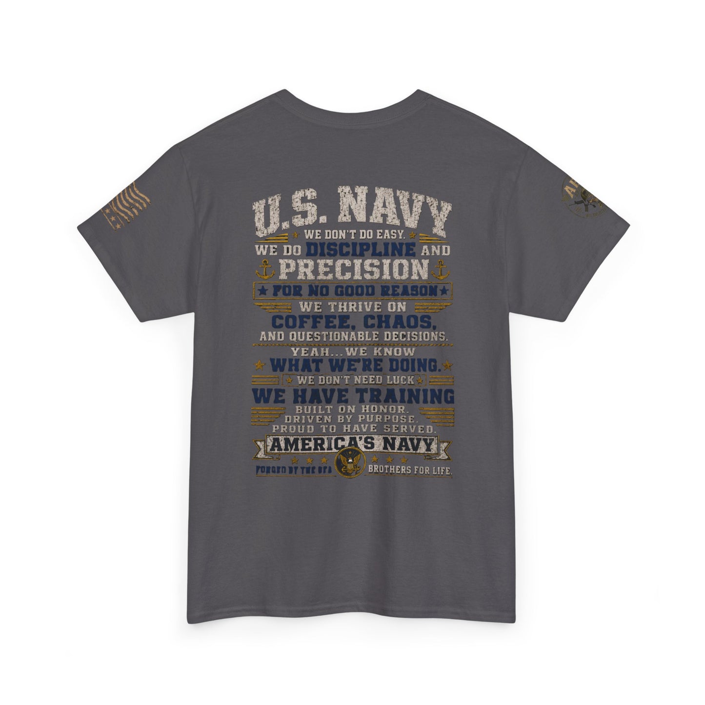 U.S. Navy Graphic Tee — Military Pride Back Print Shirt