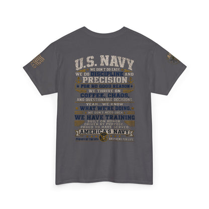 U.S. Navy Graphic Tee — Military Pride Back Print Shirt