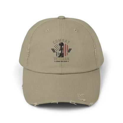 Combat Veteran Distressed Cap – American Flag Patriotic Hat