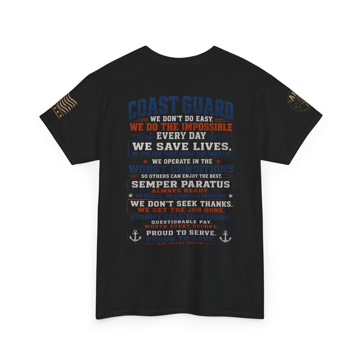 Coast Guard Tribute T‑Shirt — "We Do The Impossible" Veteran Rescue Tee