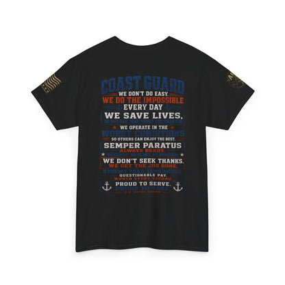 Coast Guard Tribute T‑Shirt — "We Do The Impossible" Veteran Rescue Tee