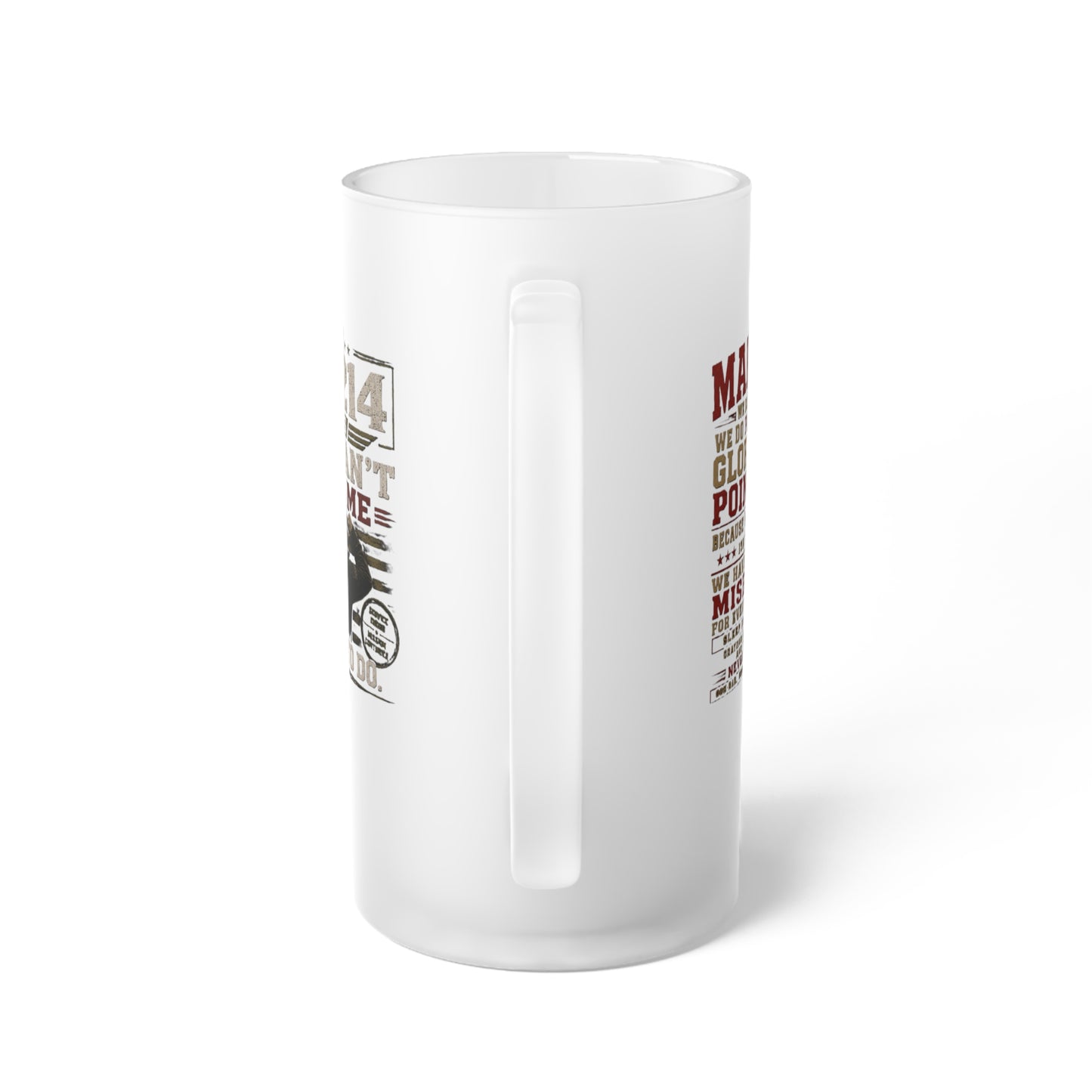 Marine Veteran Frosted Glass Beer Mug — Military Pride Beer Stein