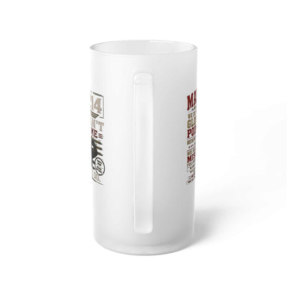 Marine Veteran Frosted Glass Beer Mug — Military Pride Beer Stein