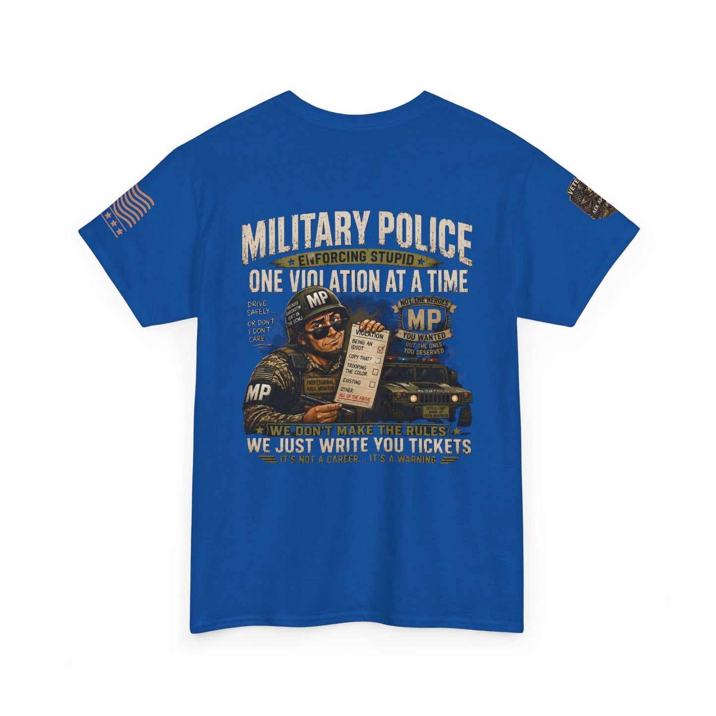 Military Police T-Shirt - "One Violation At A Time" Vintage MP Graphic Tee