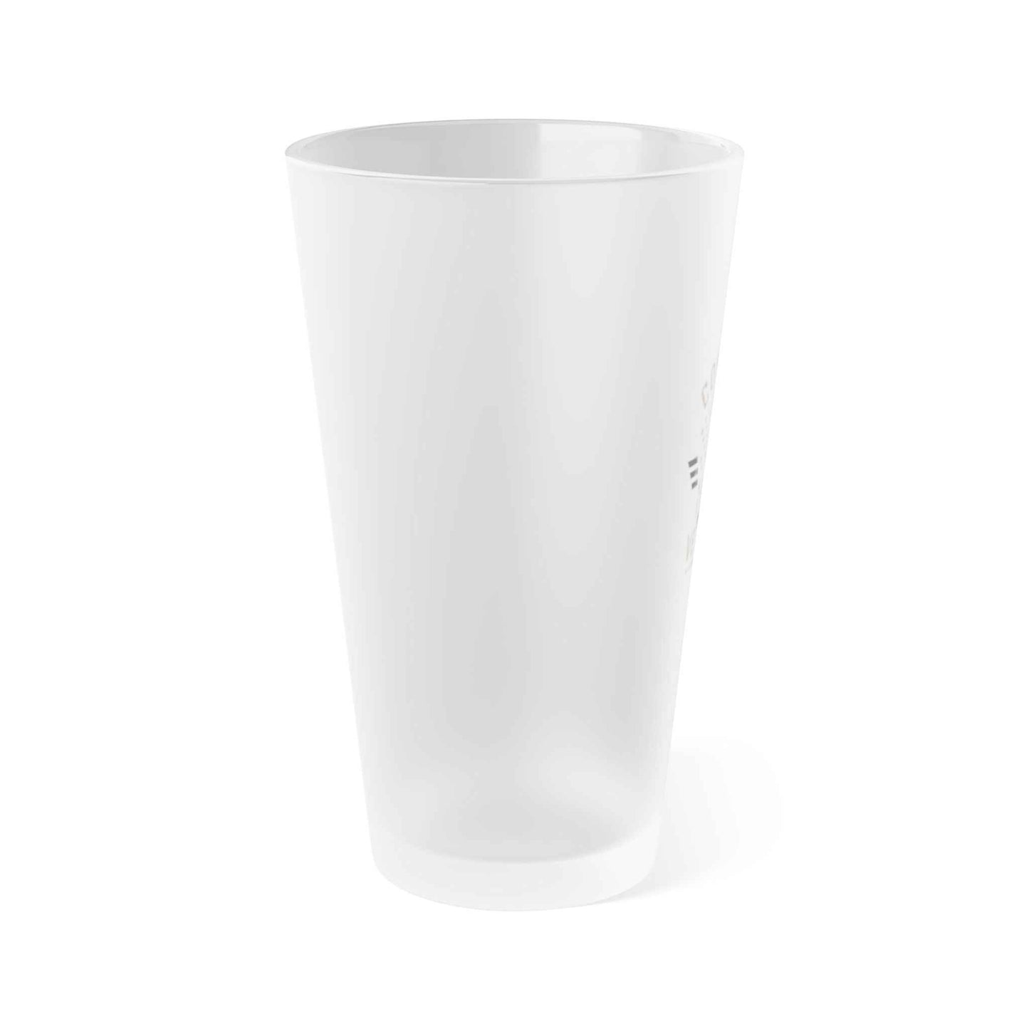 Frosted 16oz Pint Glass — Combat Veteran Emblem Beer Cup