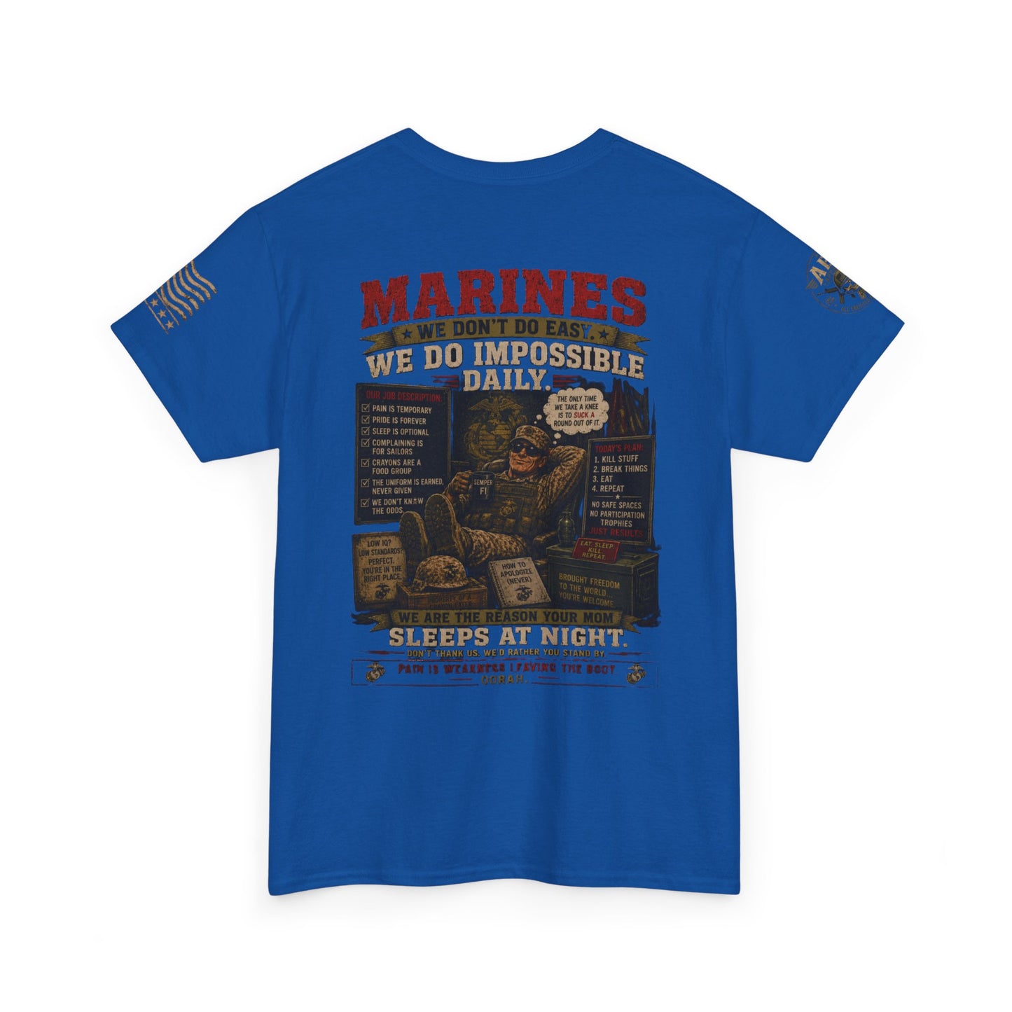 Marines Vintage Graphic Tee – 'Marines We Do Impossible' Military Shirt