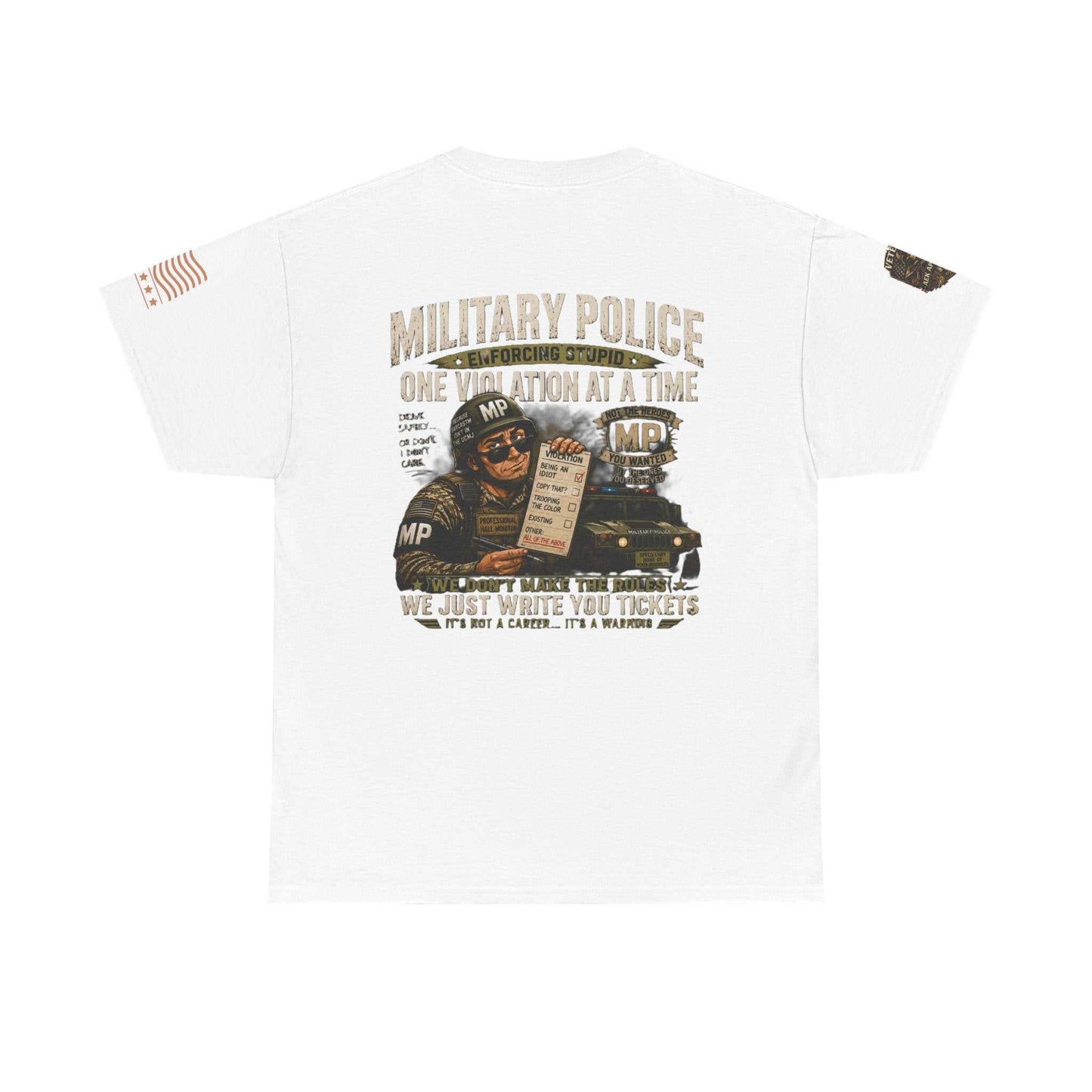 Military Police T-Shirt - "One Violation At A Time" Vintage MP Graphic Tee