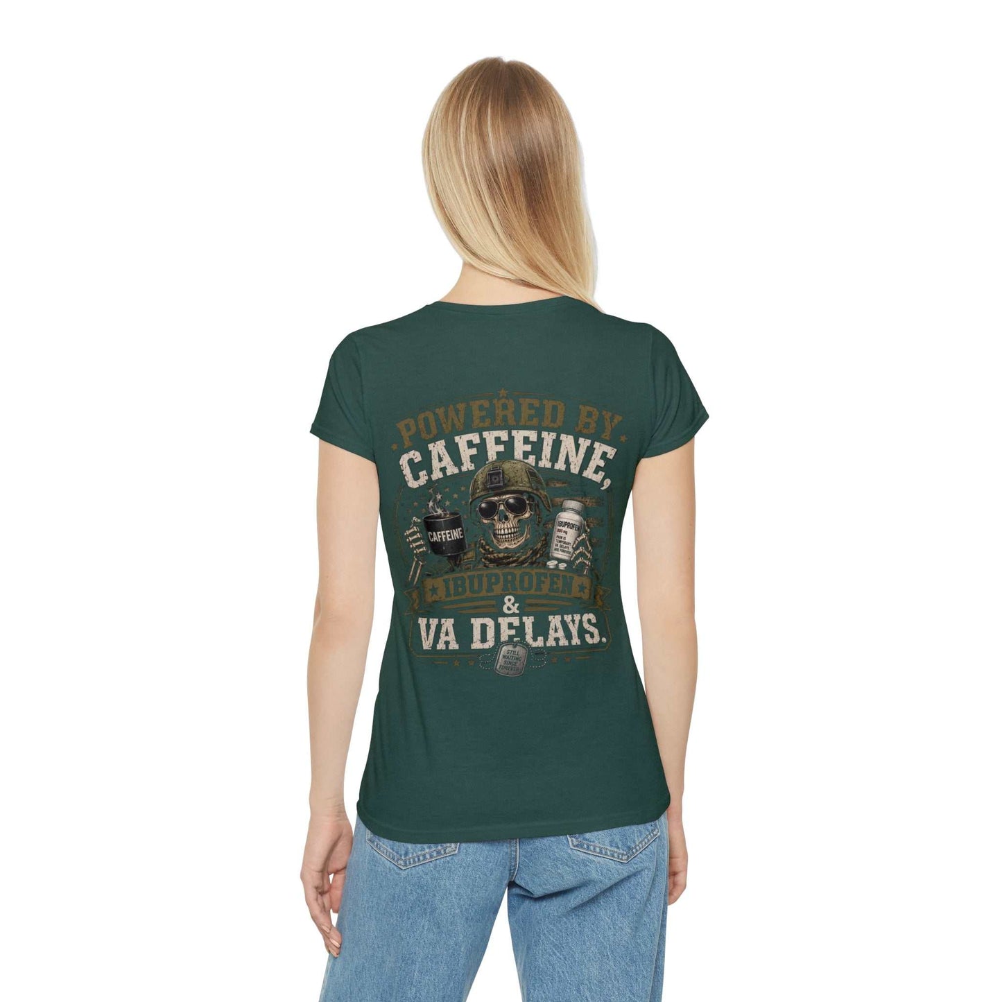 Powered by Caffeine, Ibuprofen & VA Delays Women's T-Shirt