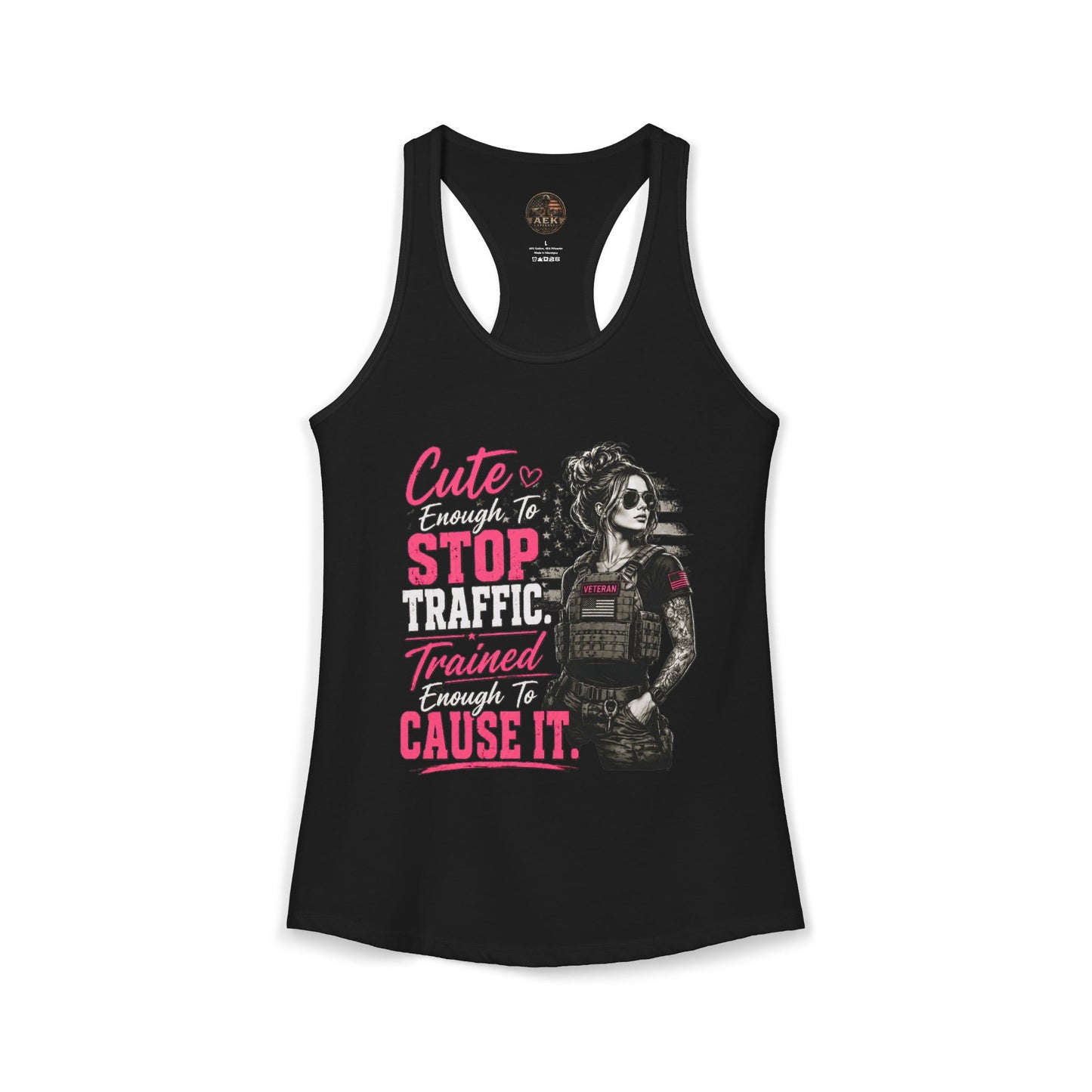 Women's Racerback Tank - "Cute Enough to Stop Traffic"