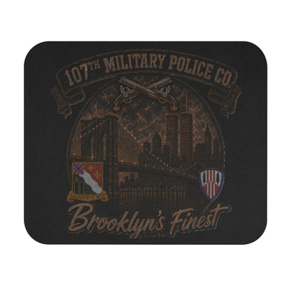 Brooklyn's Finest 107th Military Police Co. WTC mouse pad with Brooklyn Bridge skyline and vintage design