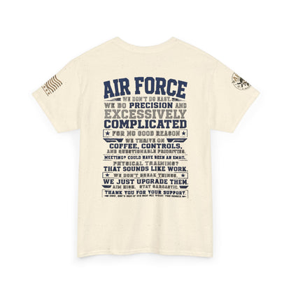 Air Force Crewneck T‑Shirt — "Air Force: Precision & Coffee" Military Graphic Tee