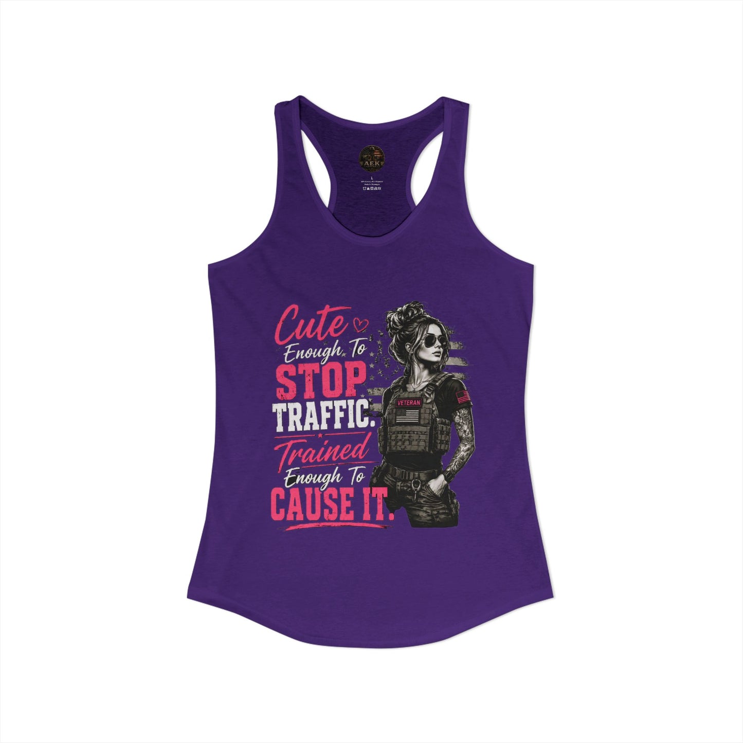 Women's Racerback Tank - "Cute Enough to Stop Traffic"
