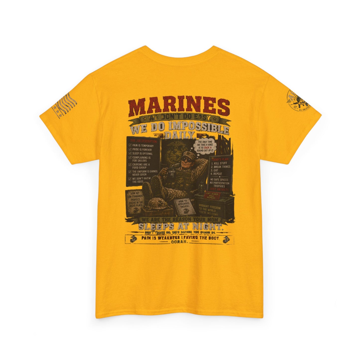 Marines Vintage Graphic Tee – 'Marines We Do Impossible' Military Shirt
