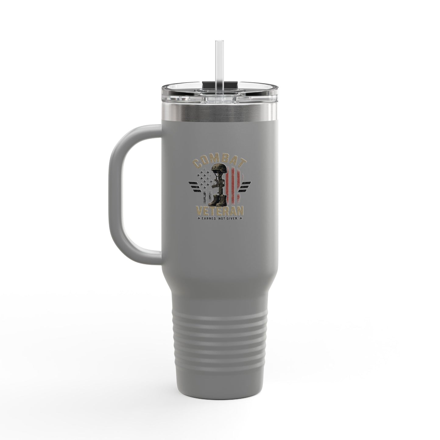 Travel Mug — "Combat Veteran: Because Normal Was Never an Option" 40oz Insulated Tumbler
