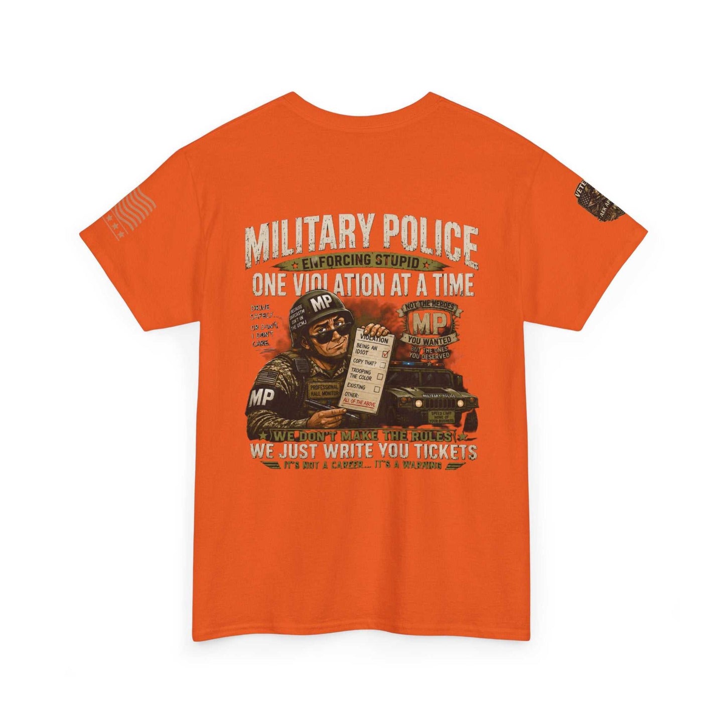 Military Police T-Shirt - "One Violation At A Time" Vintage MP Graphic Tee
