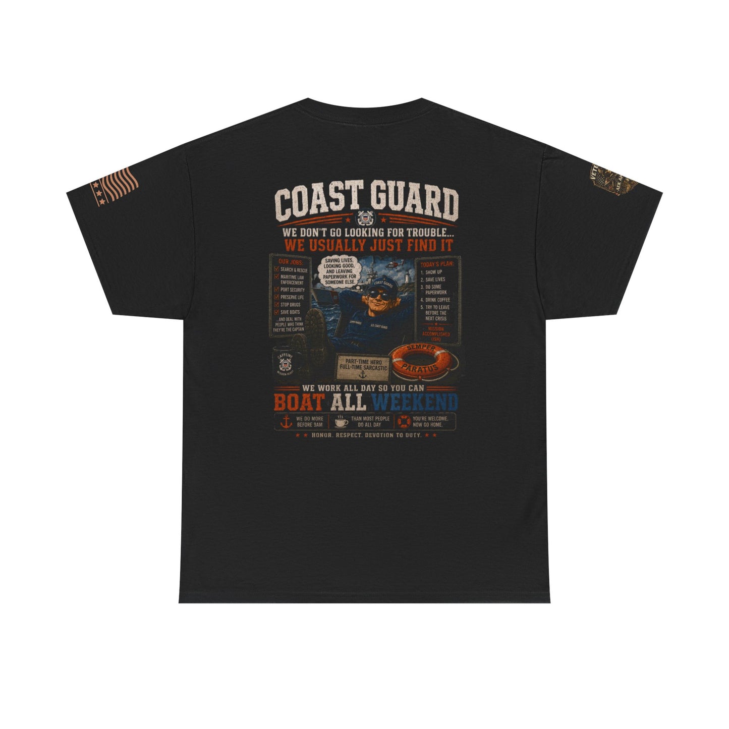 Coast Guard Boat All Weekend T-Shirt — Retro Nautical Rescue Tee