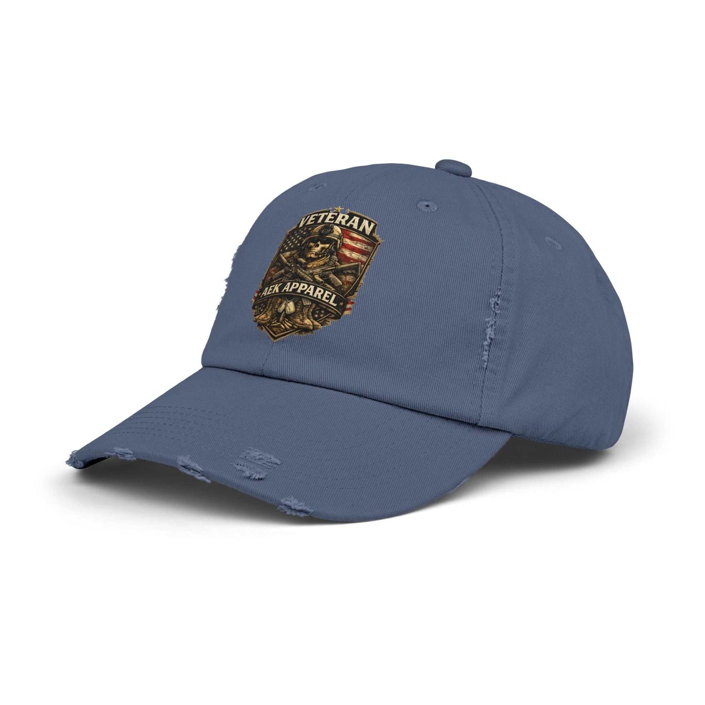 Veteran Distressed Cap - AEK Apparel Patriotic Military Hat